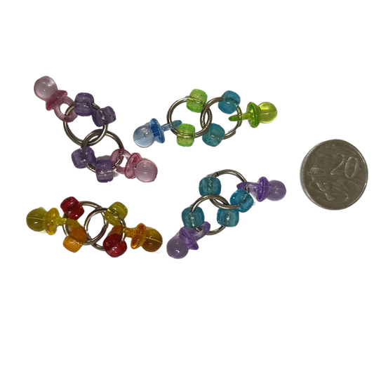 2 dummies and 4 pony beads foot toy