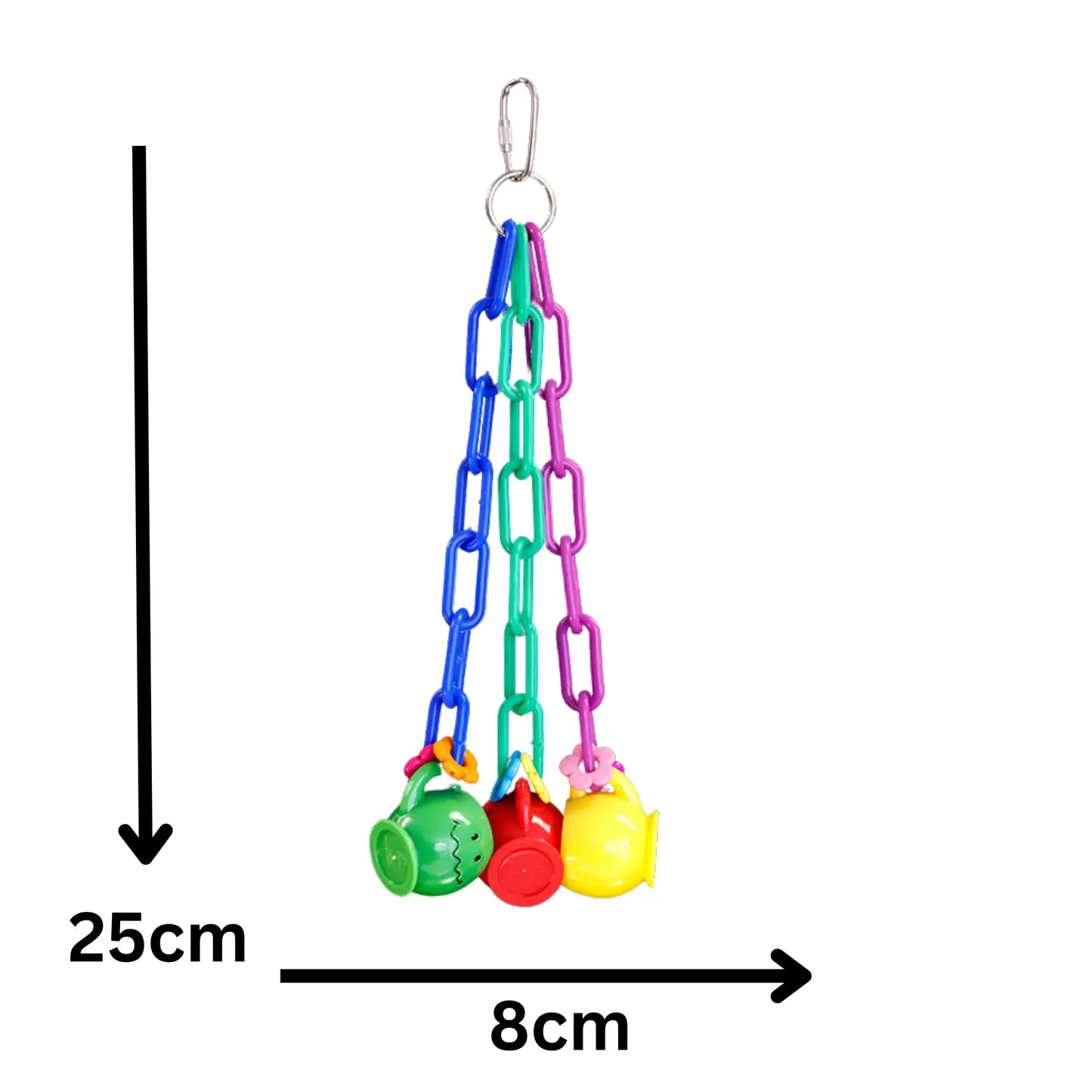 3 Cutie Mugs On Plastic Chains Bird Toy Lou Lou Bells Bird Toys