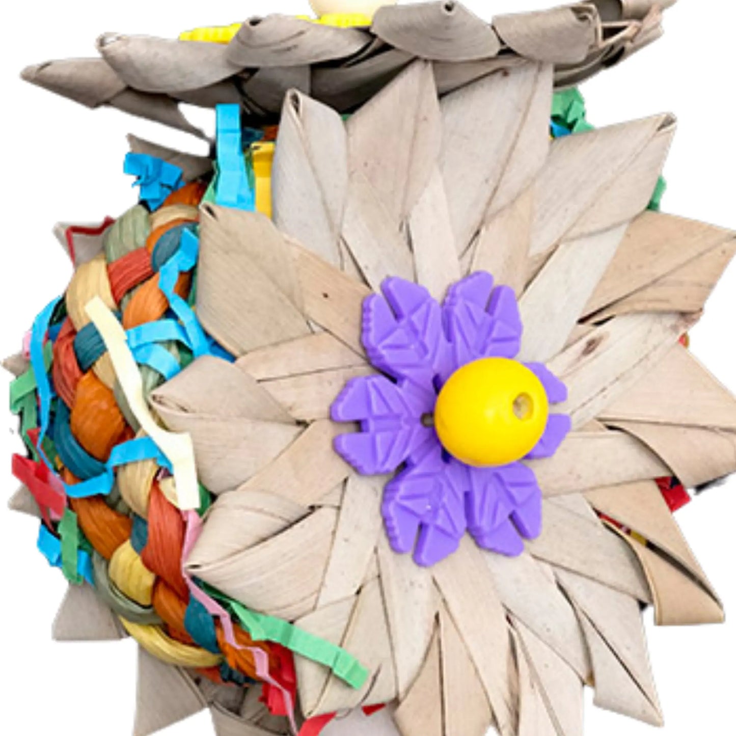 3 Palm Leaf Flowers Bird Toy Lou Lou Bells Bird Toys