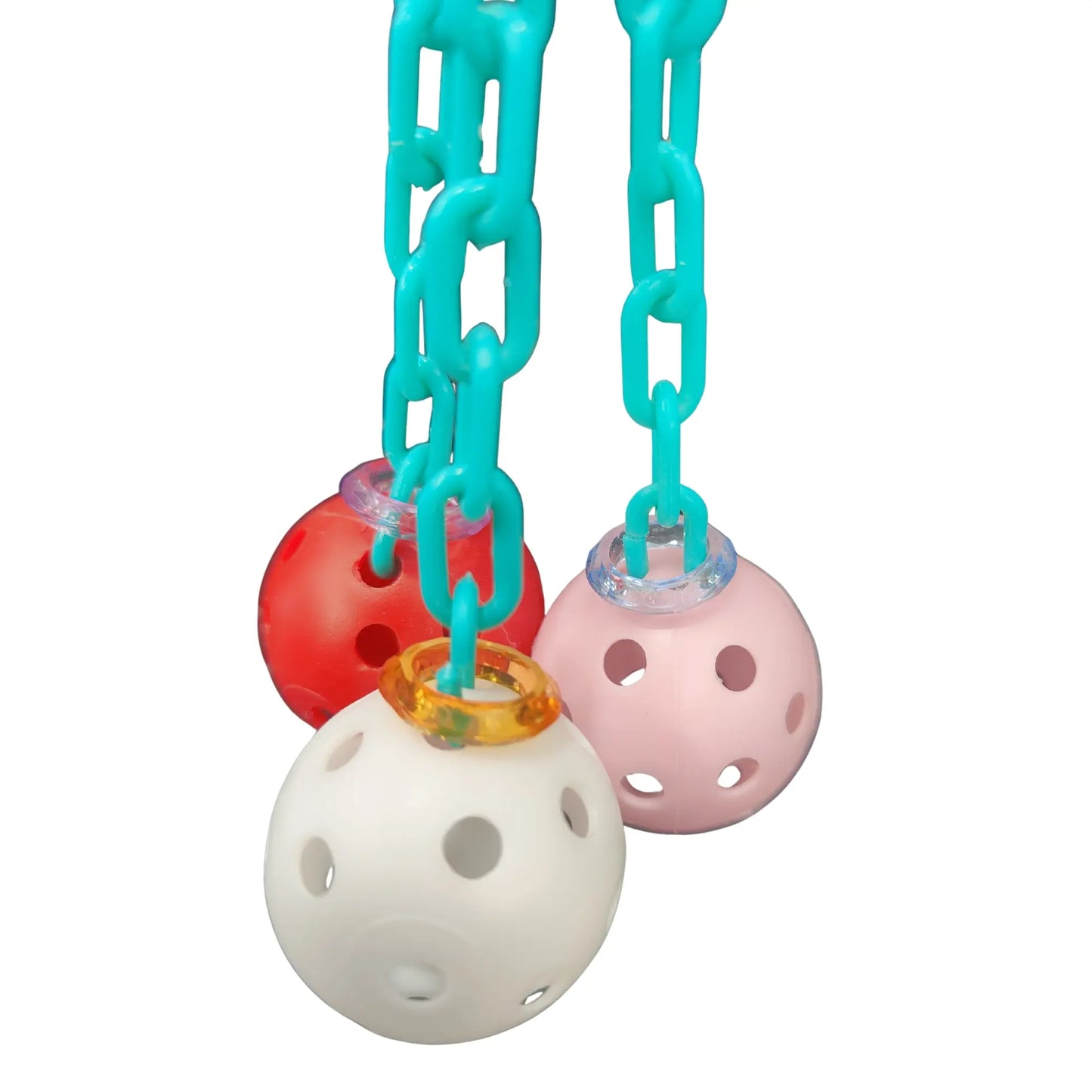 3 Small Plastic Balls On Plastic Chains Bird Toys Lou Lou Bells Bird Toys