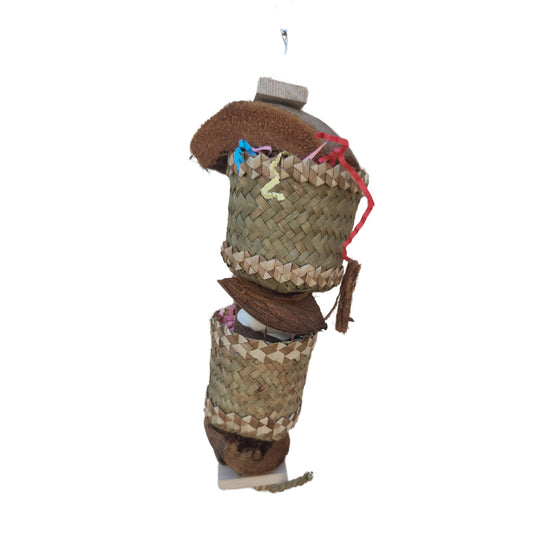 Double Coconut Bird Toy Lou Lou Bells Bird Toys