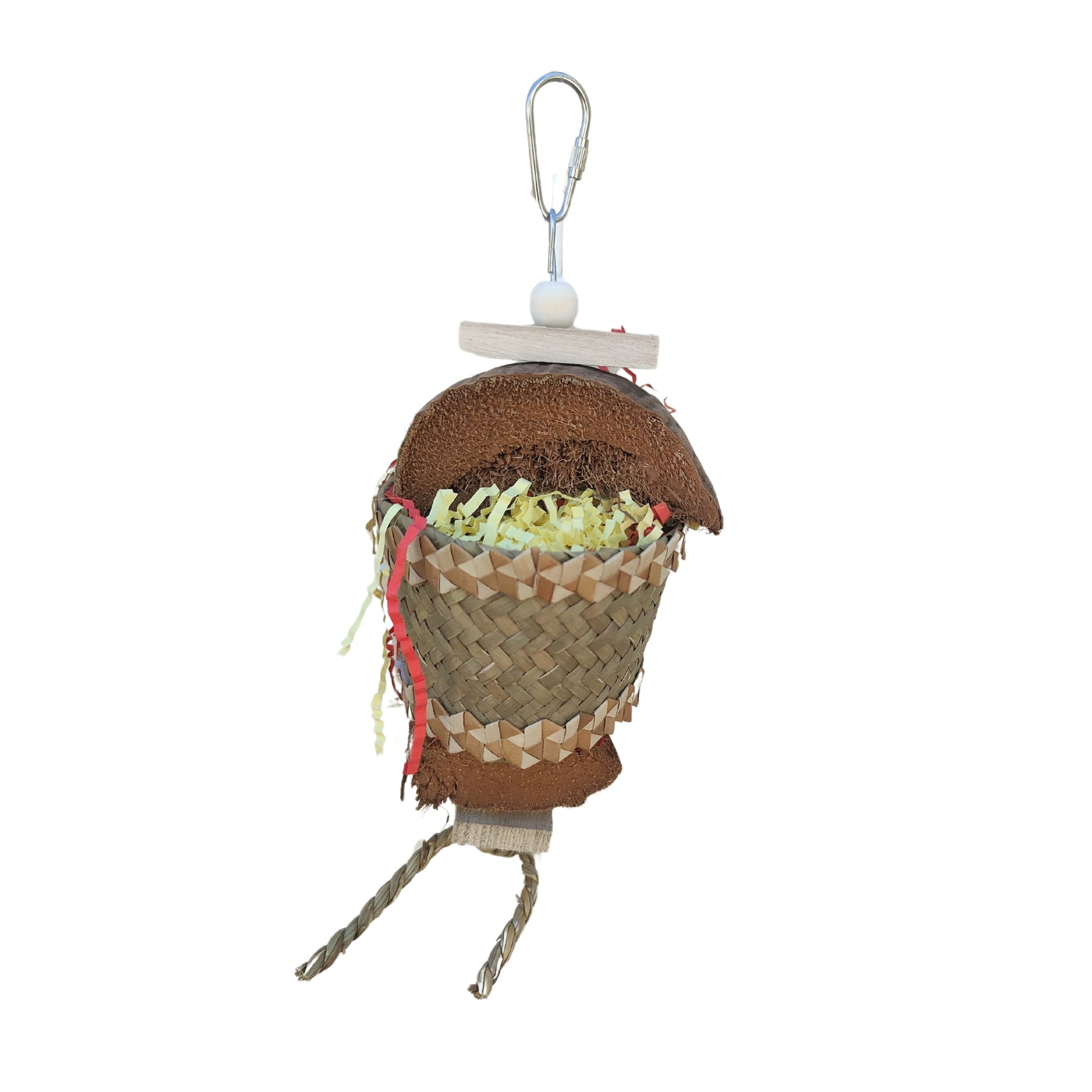 Single Coconut Top Bird Toy Lou Lou Bells Bird Toys
