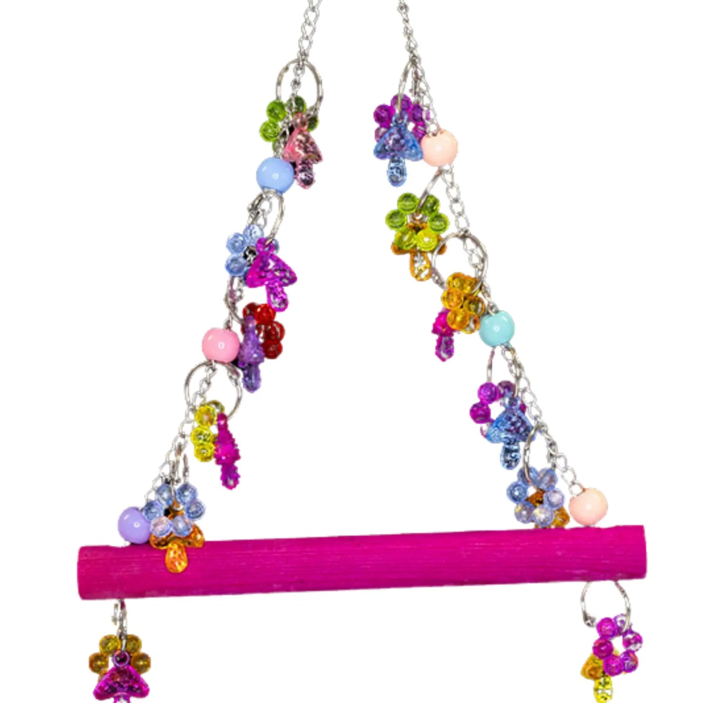 Closeup Swing with Bling Beads Bird Toy
A glitzy swing packed with sparkling beads, perfect for small to medium-sized birds to perch, play, and shine.
Size: 20 cm x 30 cm