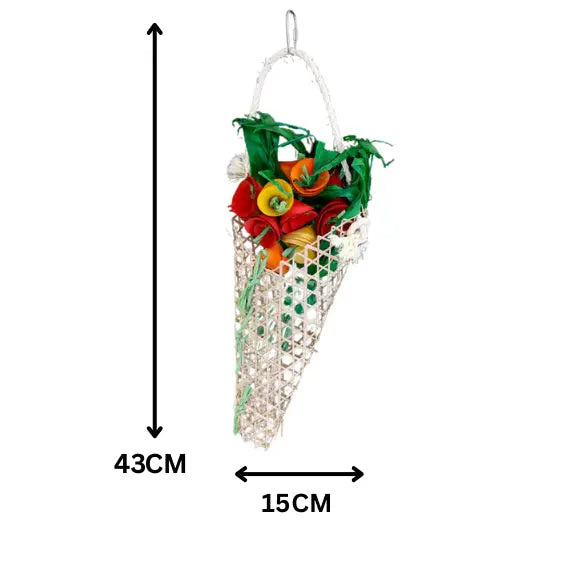 Meaurements - Bunch of Flowers Shredable Bird Toy
Shaped like a bouquet of roses, this eco-friendly toy is made from wood, bamboo, and paper—perfect for medium to large birds who love to shred and chew.
Size: 43 cm H x 15 cm L