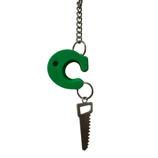 Plastic c and small titanium alloy saw bird toy