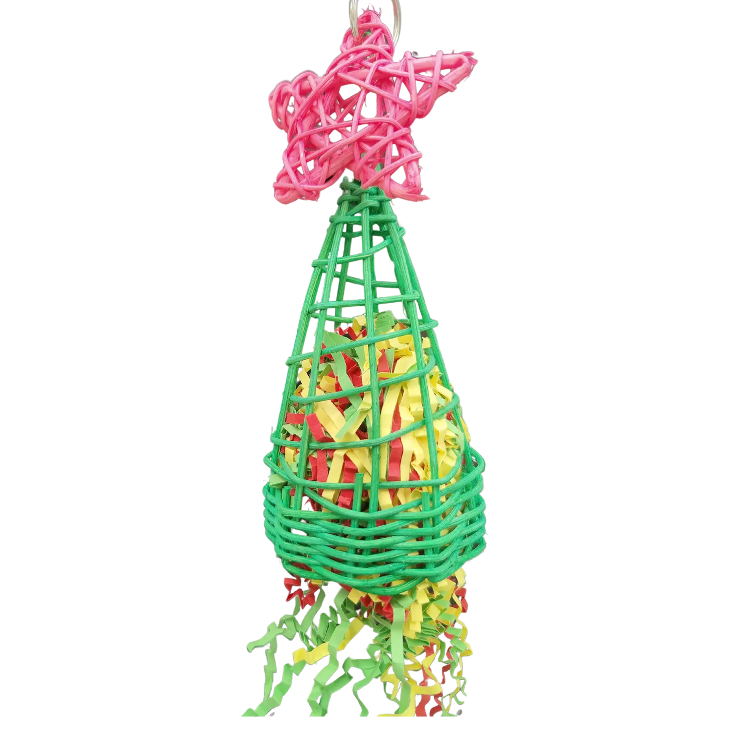 Shredable Cane Coloured Bird Toy With Star Top
