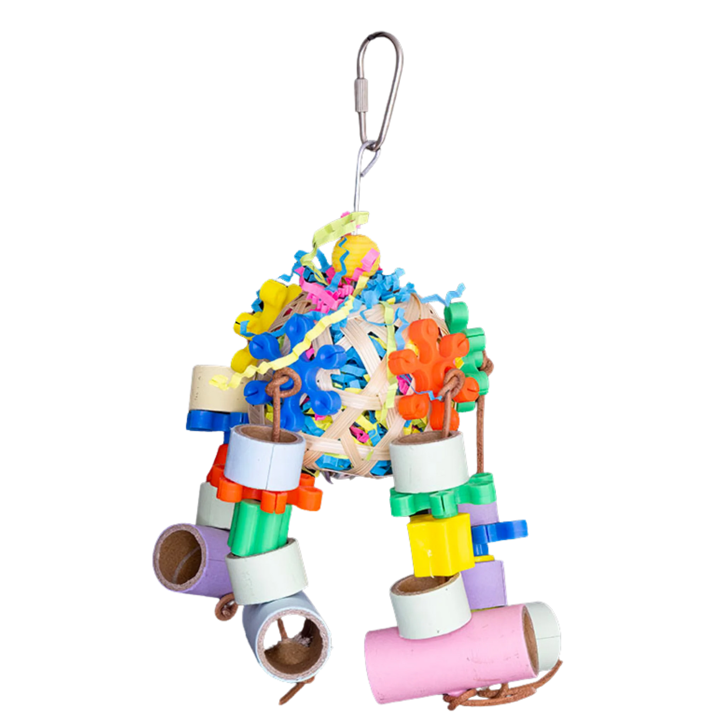 Cane Weave Paper Filled Ball with Bagels Bird Toys Lou Lou Bells Bird Toys