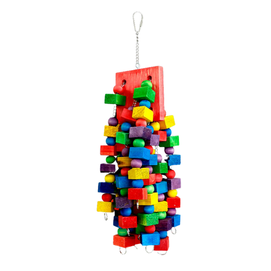 Coloured Wooden Block Mania Bird Toy Lou Lou Bells Bird Toys