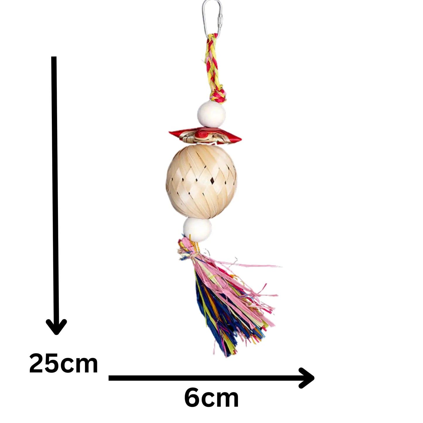 Measurement: The Cane Weave Tassel Toy is the perfect playtime companion for small birds that love to shred, chew, and explore! Designed to satisfy their natural instincts, this lightweight and engaging toy offers hours of entertainment.