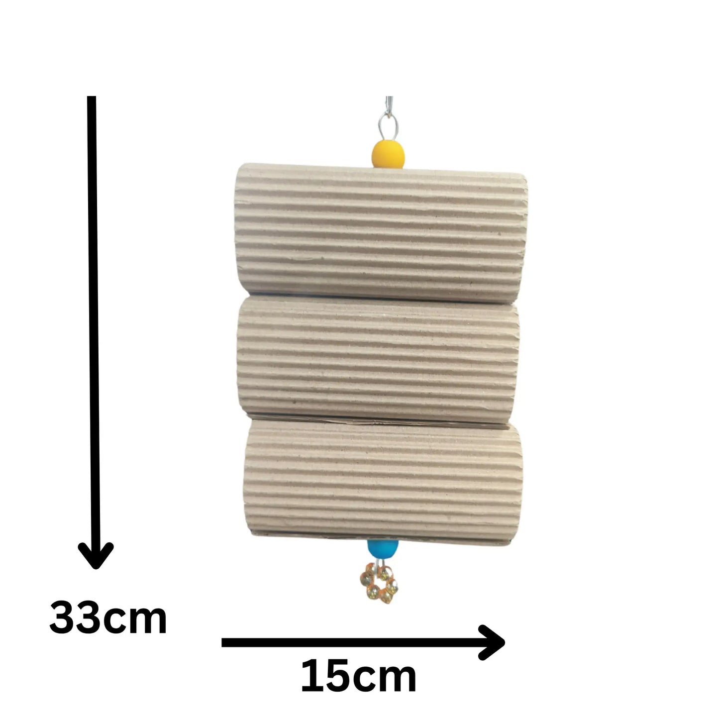 Cardboard Rolled Blocks Bird Toy Lou Lou Bells Bird Toys