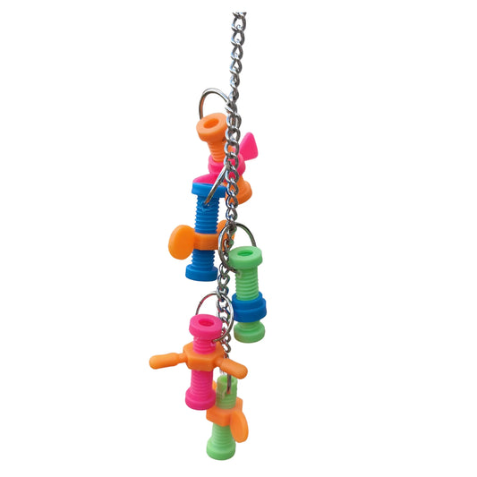 chain with 5 spinners on this bird toy