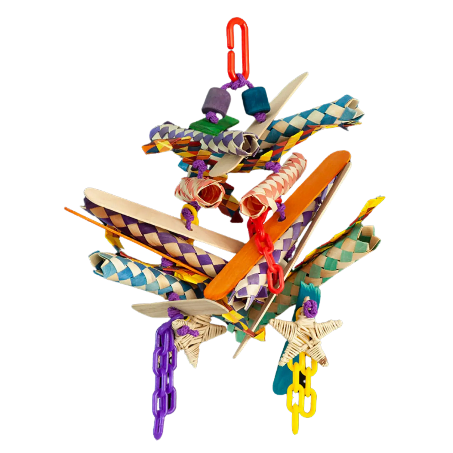 finger traps and pop sticks bird toy