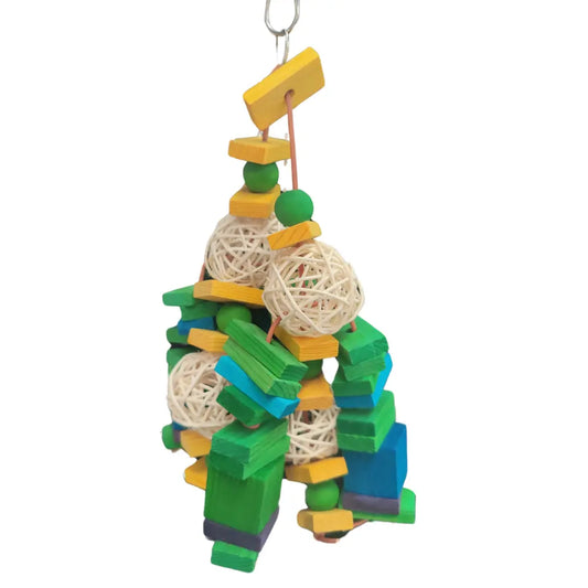 chew it blocks and cane balls bird toy