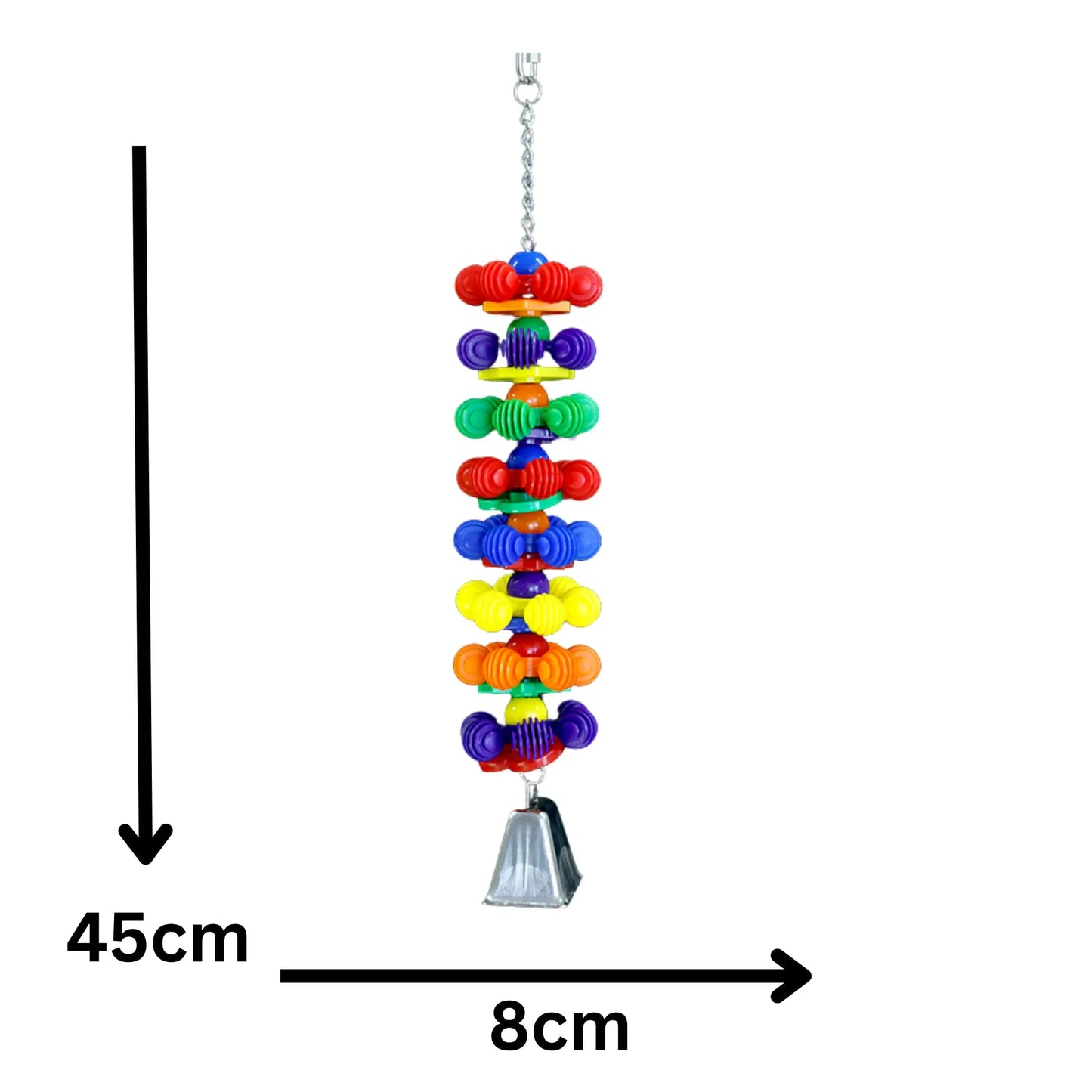 Chunky Plastic Bird Toy With Cow Bell Lou Lou Bells Bird Toys