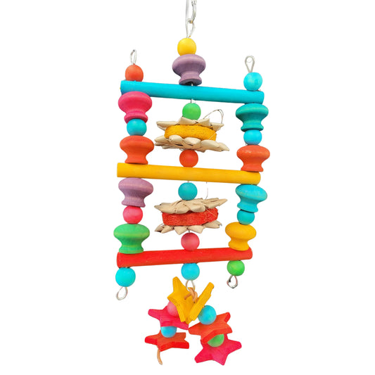 colourful circus hanging ladder bird toy