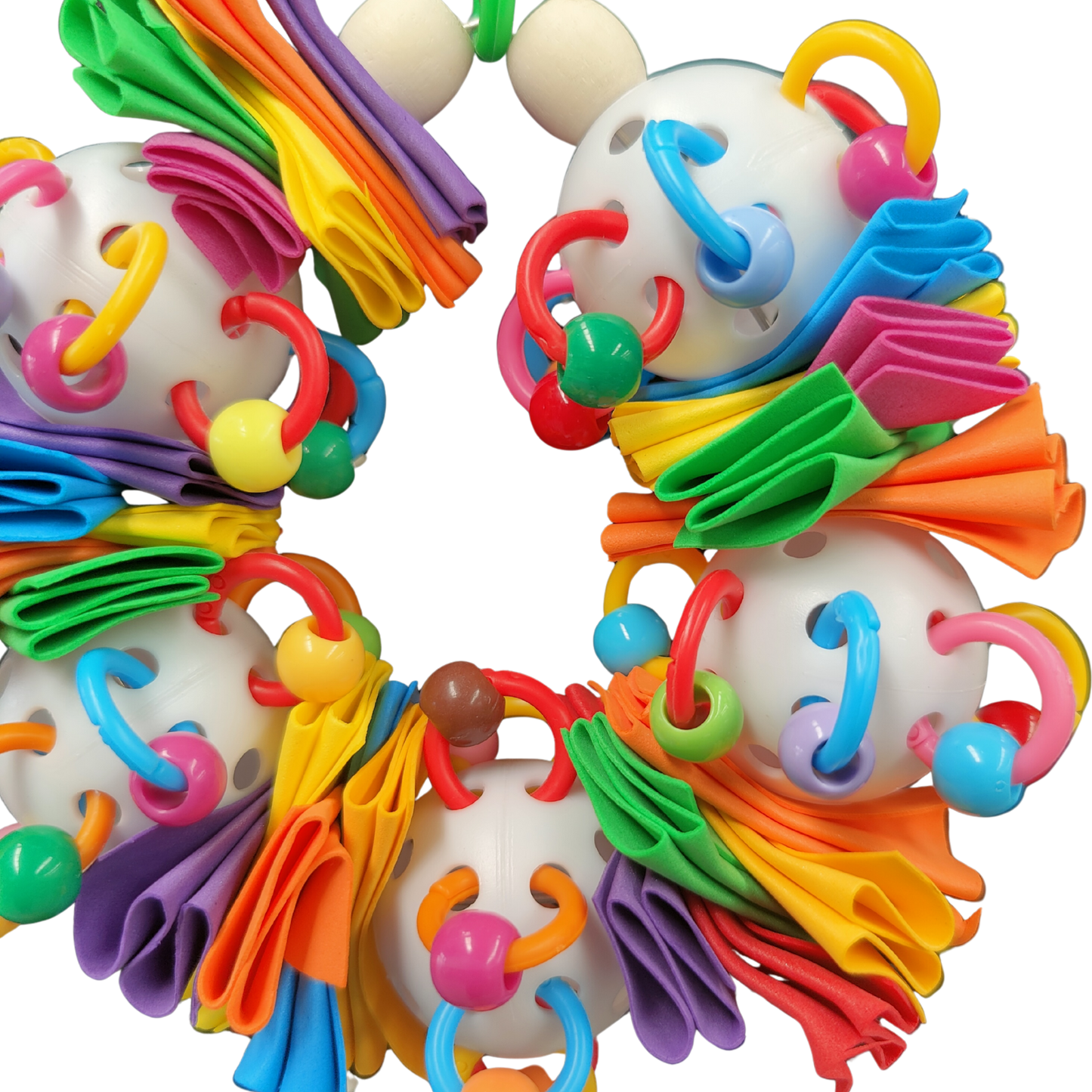 close up of the circus ring bird toy