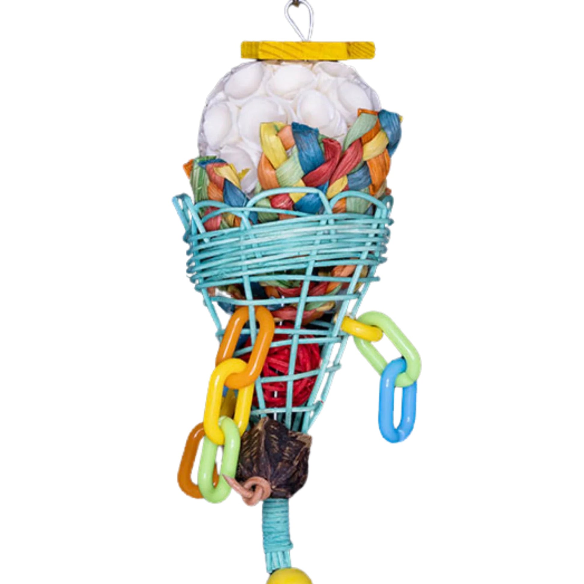 Coloured Cone Bird Toy Lou Lou Bells Bird Toys