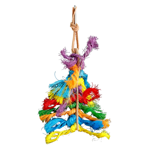Coloured Rope Knotted Bird Toy