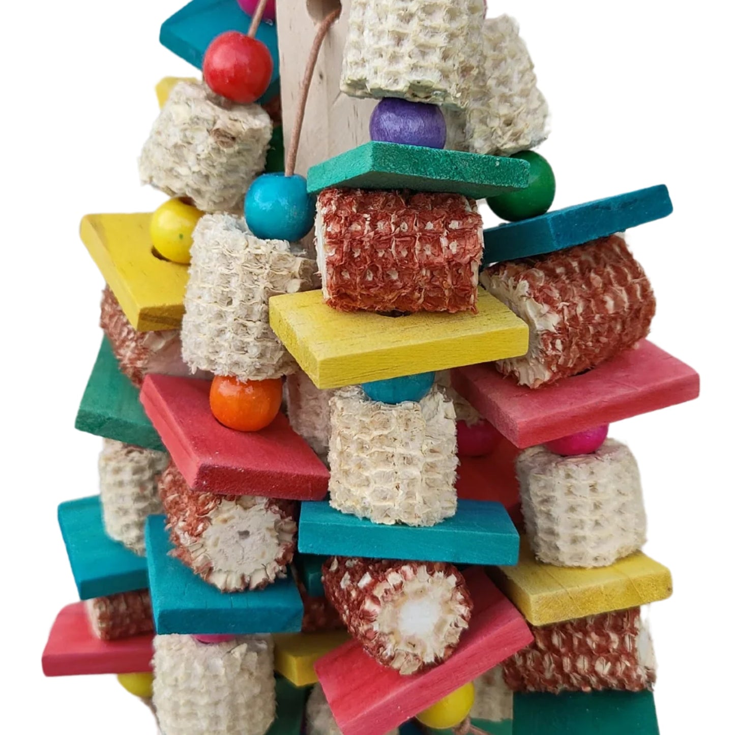 Corn Husks and Wood Slats Bird Toy Lou Lou Bells Bird Toys