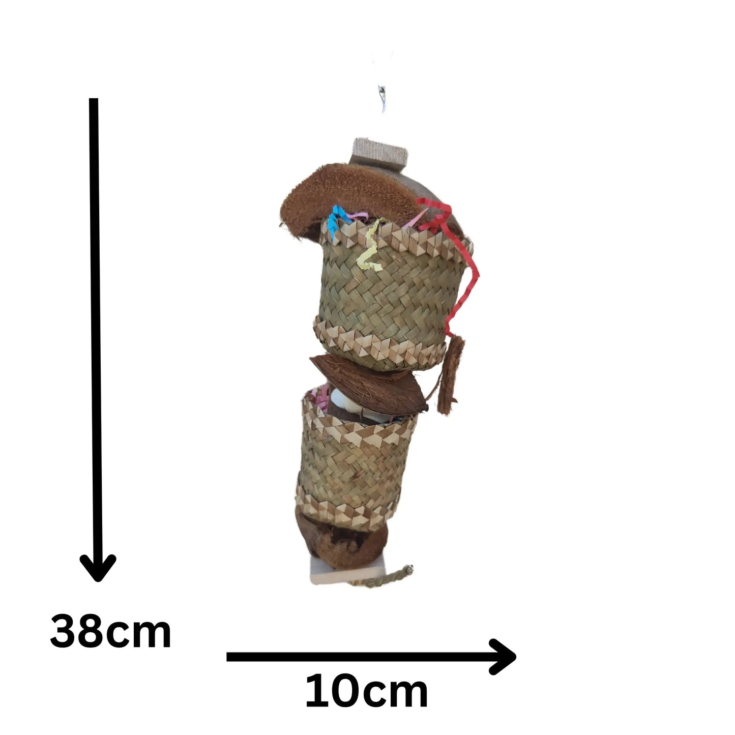 Double Coconut Bird Toy Lou Lou Bells Bird Toys