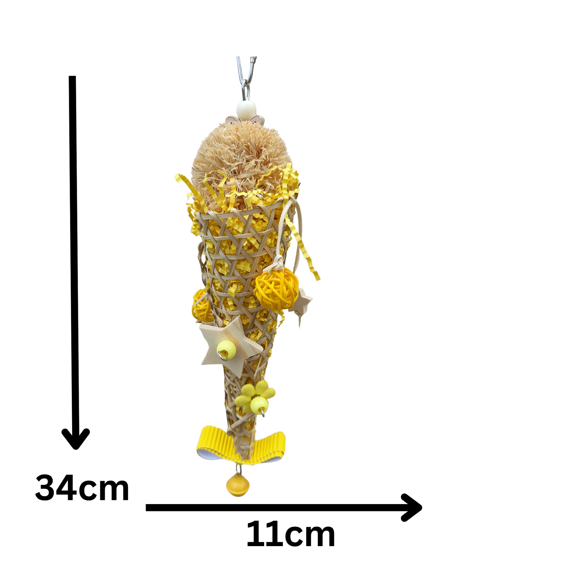 measurements of the dressed cone bird toy