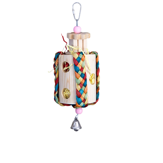 Filled Wood Roll Bird Toy