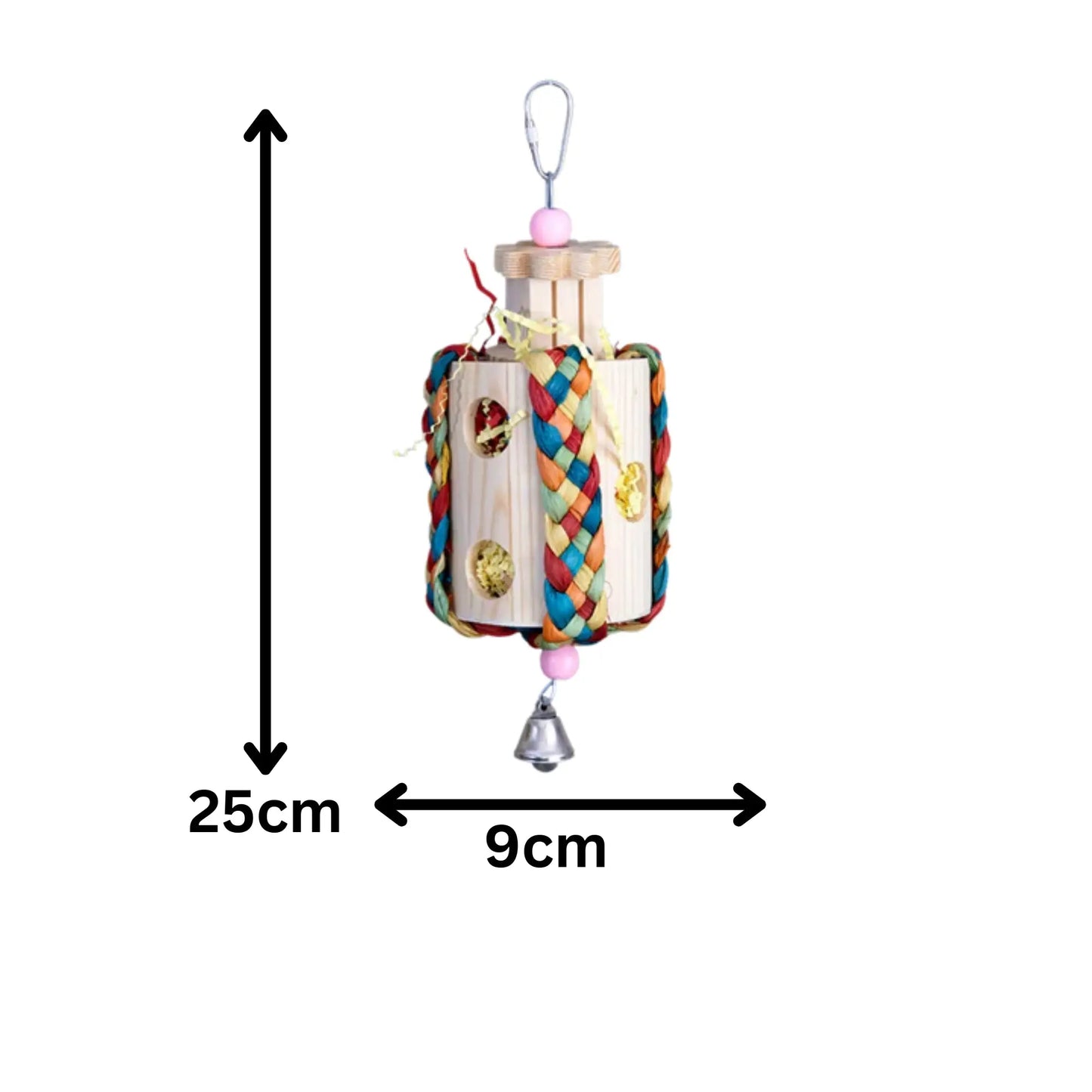 Filled Wood Roll Bird Toy Lou Lou Bells Bird Toys