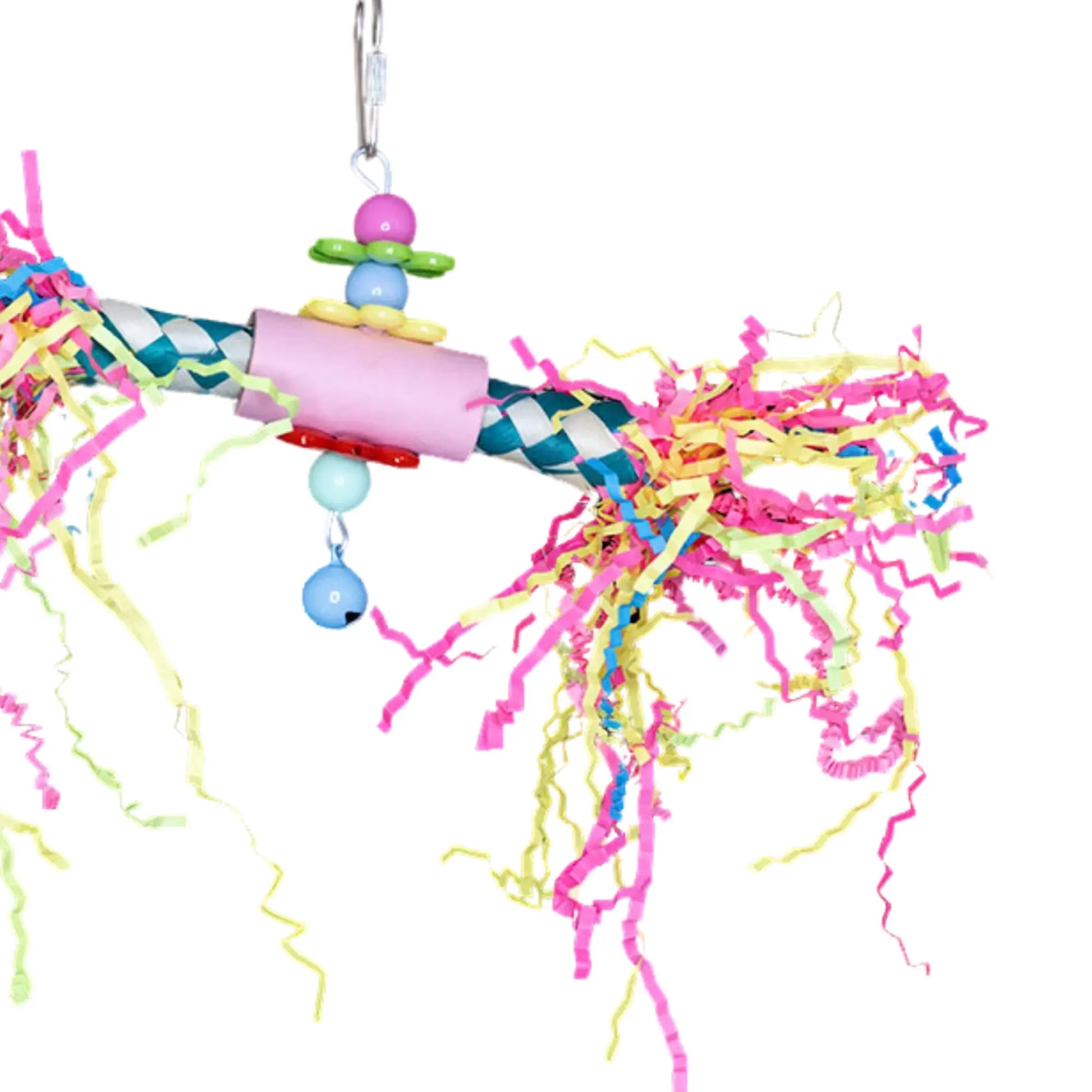 Closeup - Finger Trap Fun Bird Toy
Small but full of excitement, this shredable toy is perfect for little birds to chew, pull, and play with for hours.
Size: 13 cm x 20 cm