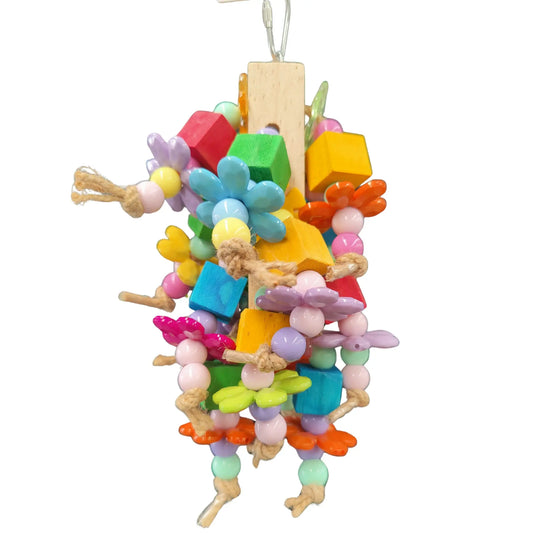 flowers blocks and beads bird toy