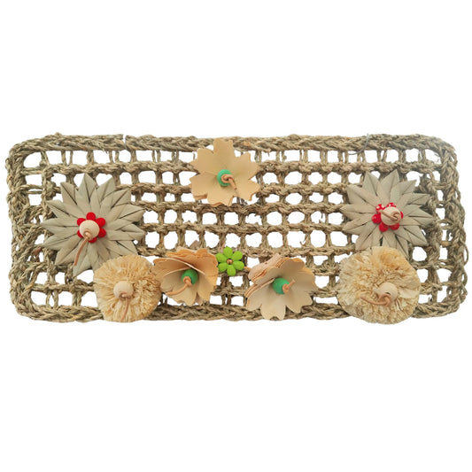 mat bird toy with natural made flowers