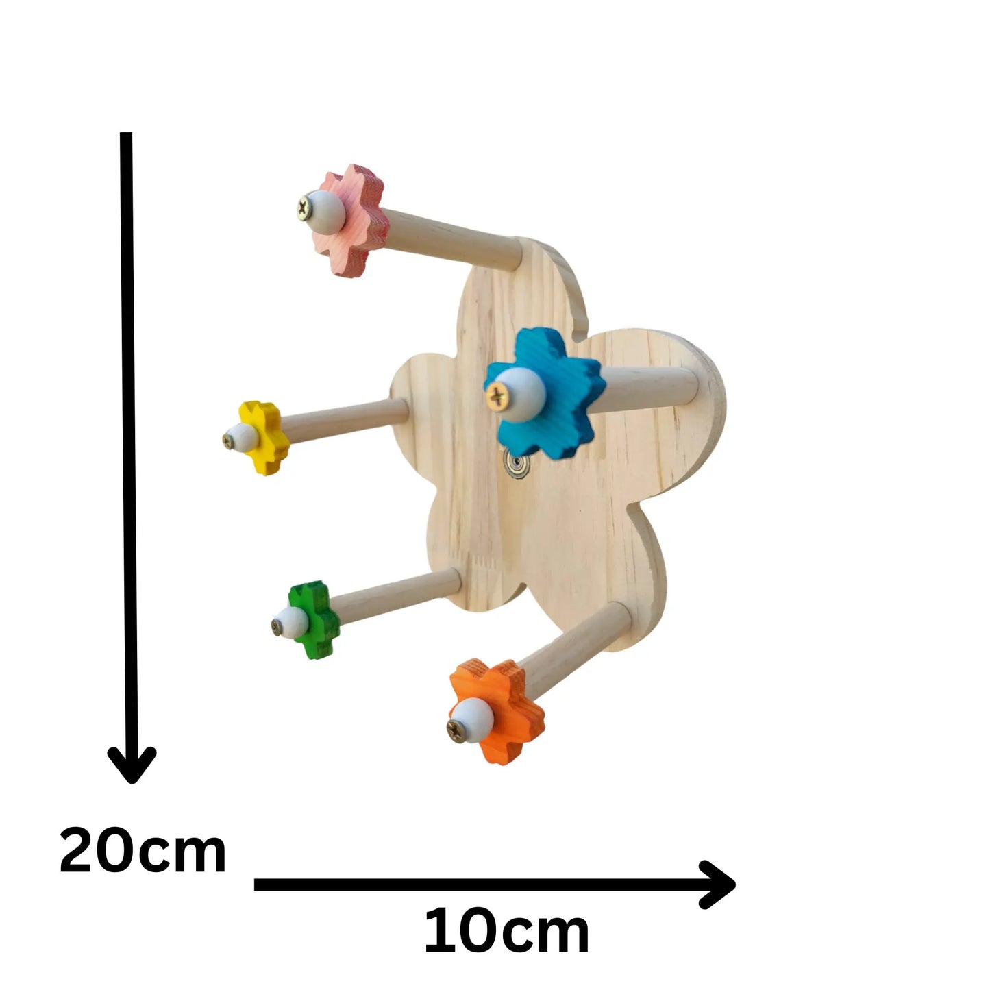 measurements flower spinner bird toy