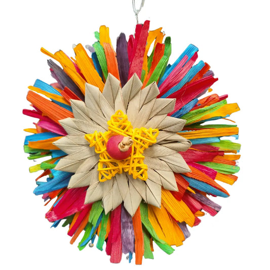 colourful flower power bird toy