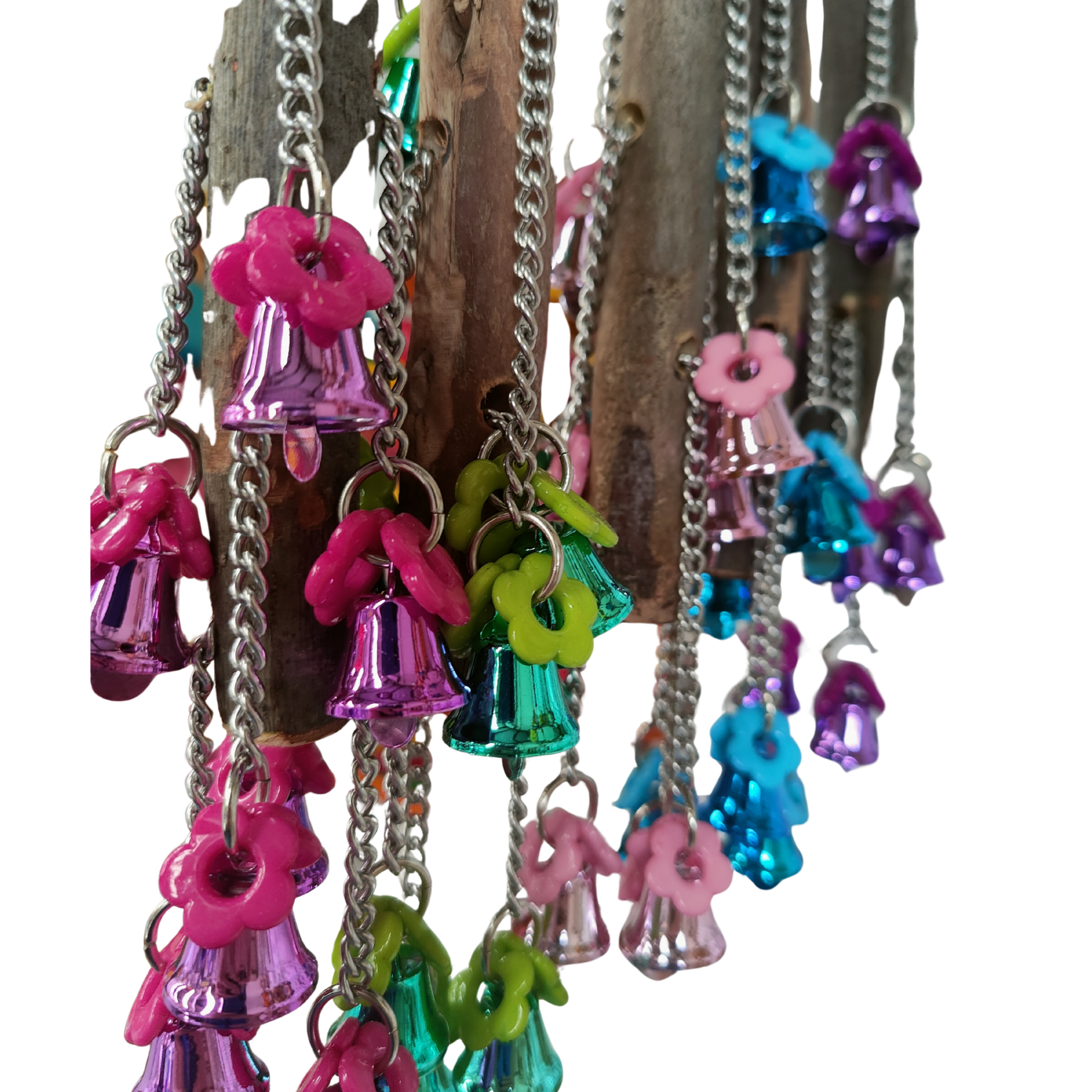 variety of colours of the flowers bell pull bird toy