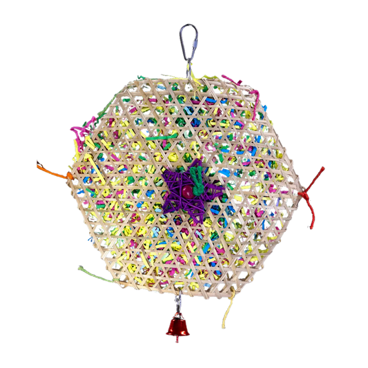 Hexagon Shredable Bird Toy Lou Lou Bells Bird Toys