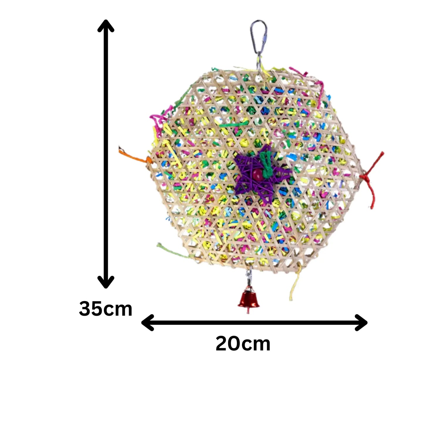 Hexagon Shredable Bird Toy Lou Lou Bells Bird Toys