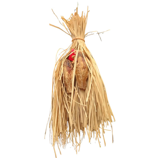 Mahogony treats hidden in natural strands bird toy