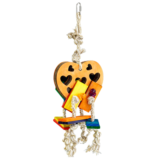 LARGE CARDBOARD HEART BIRD TOY