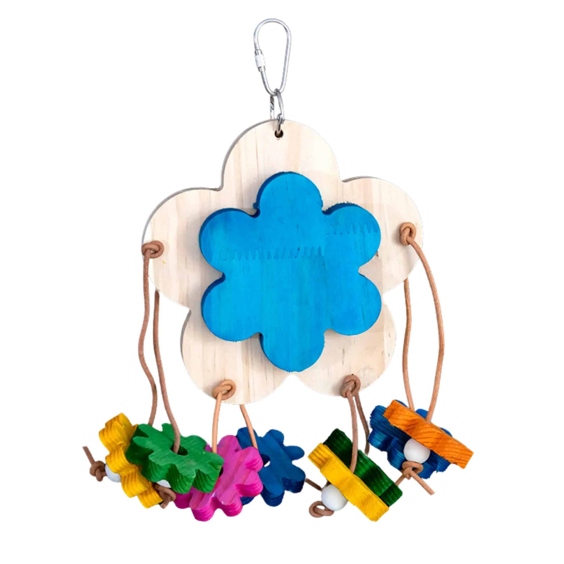 Large Wooden Flower with Dangly Flowers Bird Toy Lou Lou Bells Bird Toys