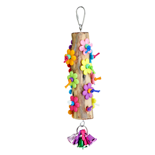 Log of Flowers with Bells Lou Lou Bells Bird Toys