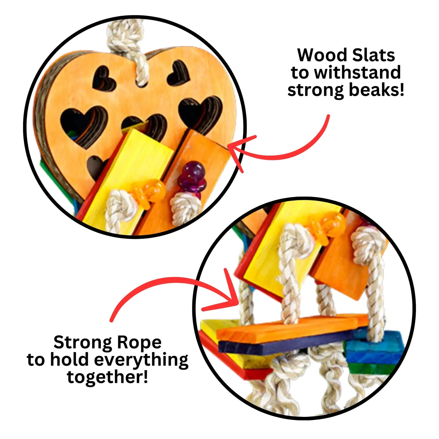 Large Cardboard Heart Bird Toy Lou Lou Bells Bird Toys