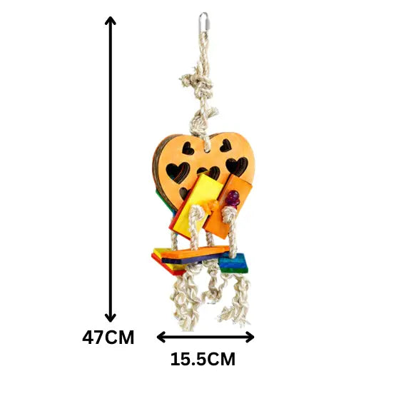 Large Cardboard Heart Bird Toy Lou Lou Bells Bird Toys