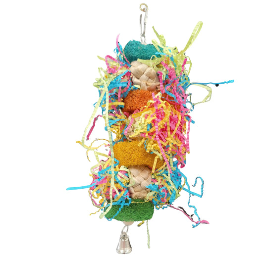 shredable lufa weave bird toy