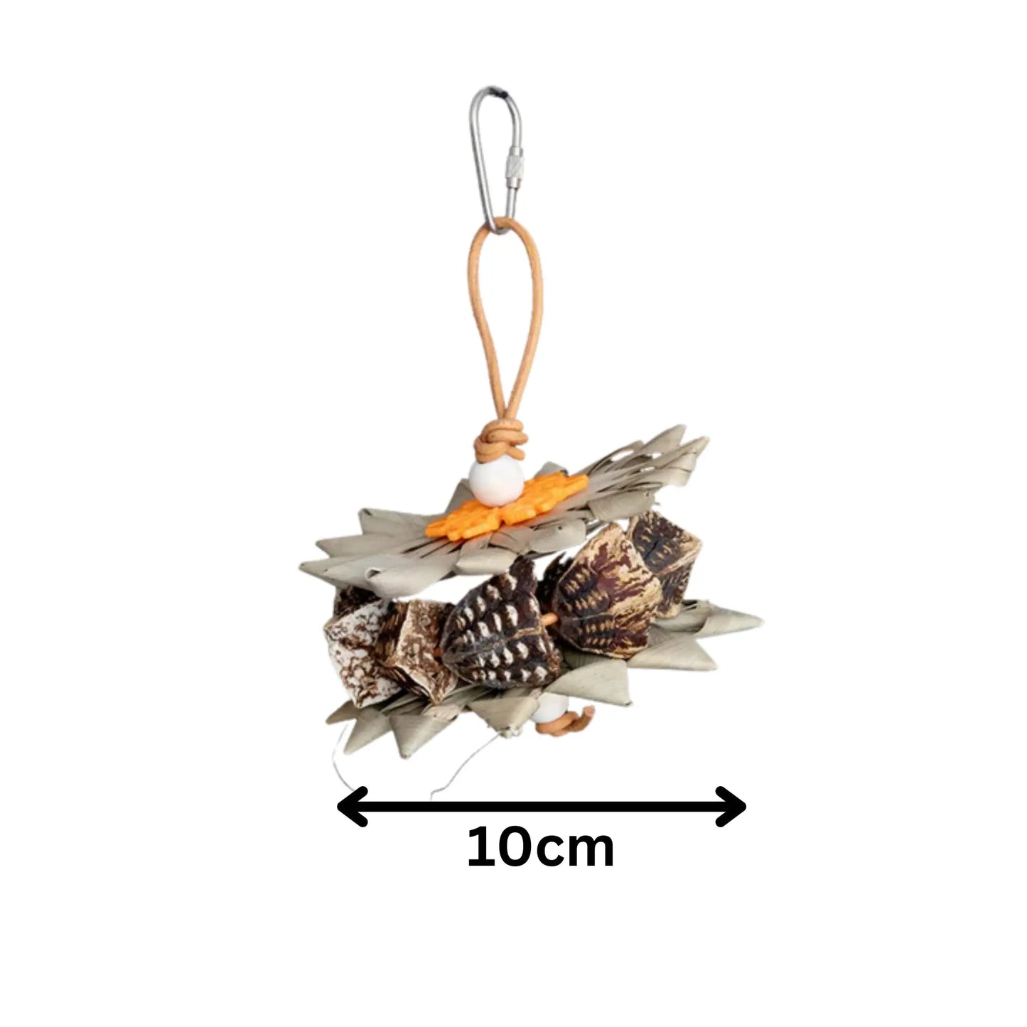 Mahogany Palm Leaf Flower Bird Toy Lou Lou Bells Bird Toys