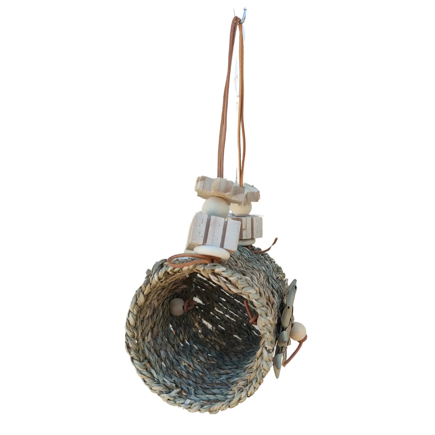 side view of mini natural tunnel bird toy