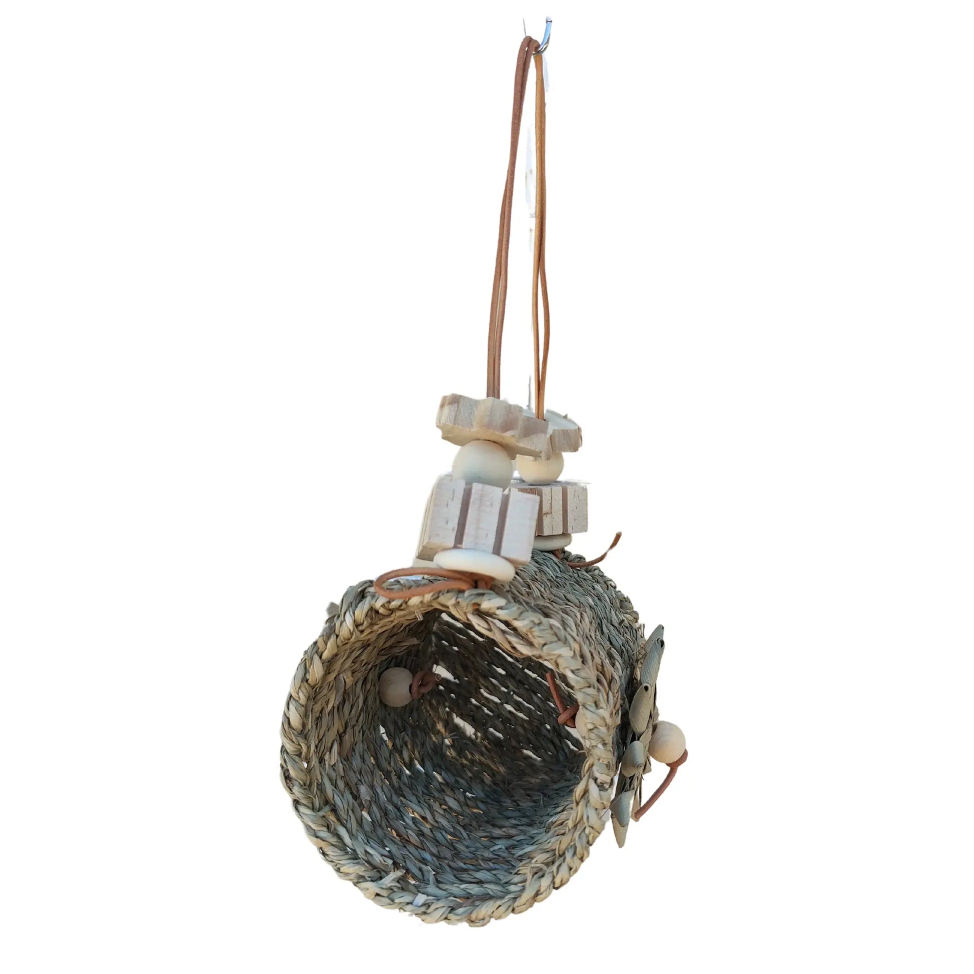 side view of mini natural tunnel bird toy