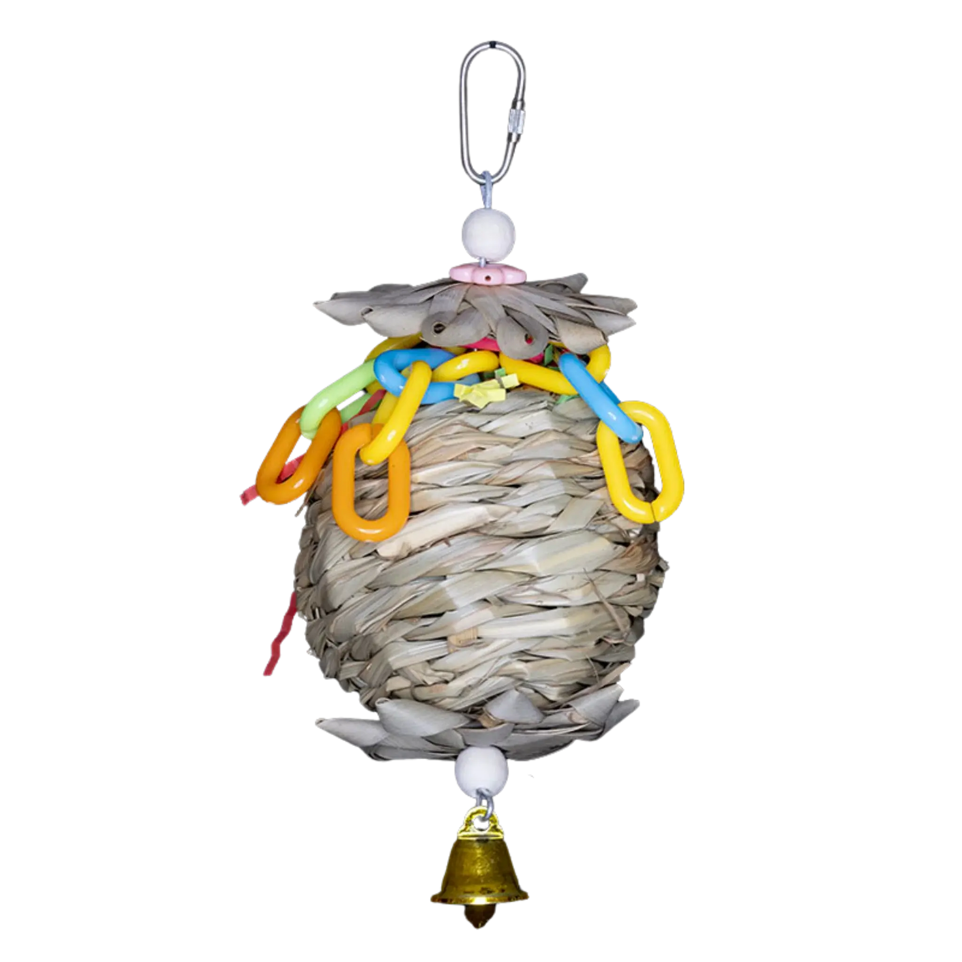 The Palm Blossom Forager is a beautifully crafted bird toy designed to encourage playful foraging and mental stimulation. With a natural and engaging design, this toy is perfect for birds that love to explore, shred, and forage!