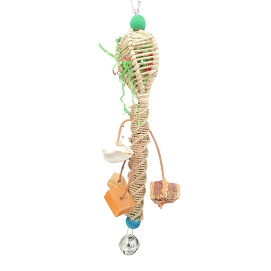 Natural Fun Chew Toy with Cuttlefish Bird Toy Lou Lou Bells Bird Toys