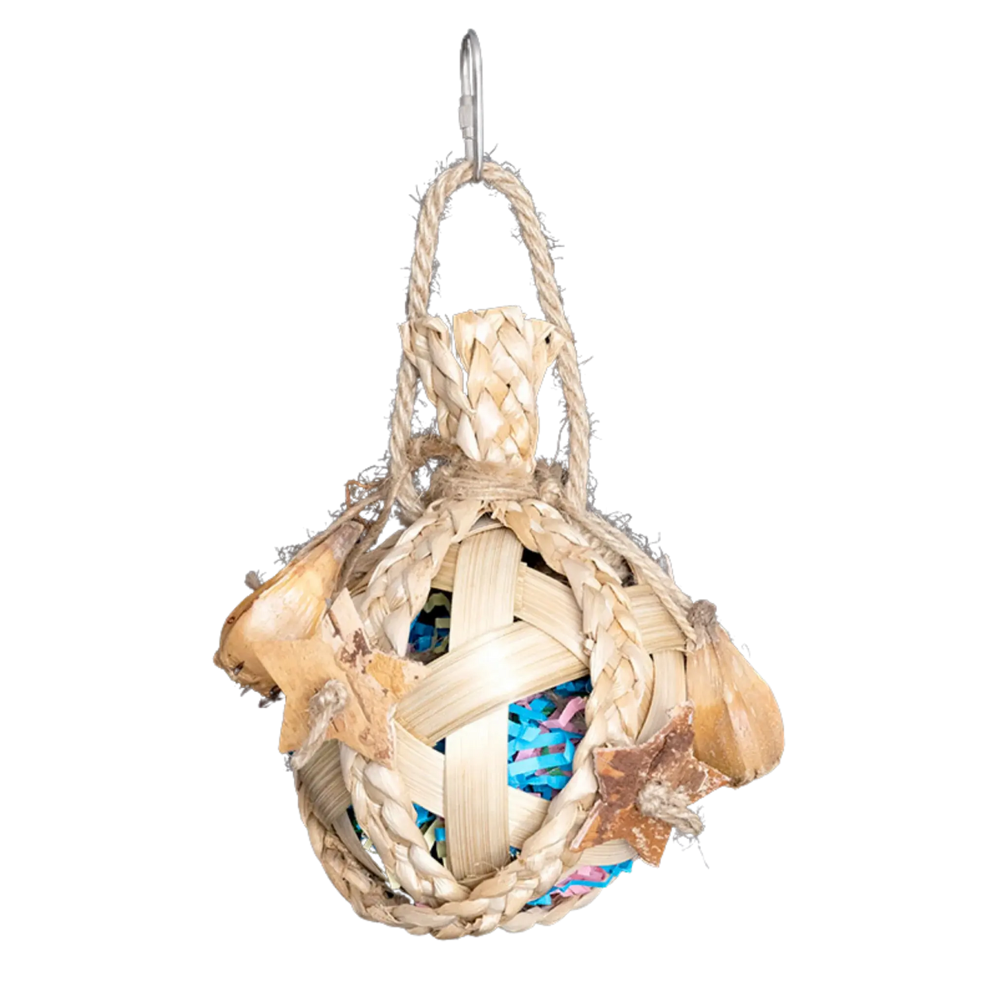 Natural and Coloured Hanging Pod Shredable Bird Toy Lou Lou Bells Bird Toys