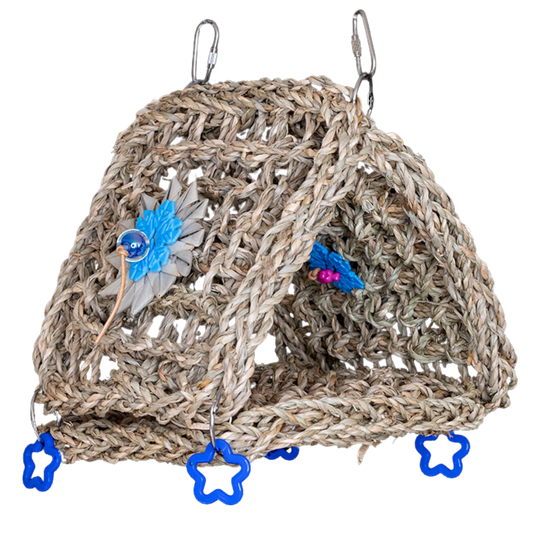 Natural Happy Hut Bird Toy Lou Lou Bells Bird Toys