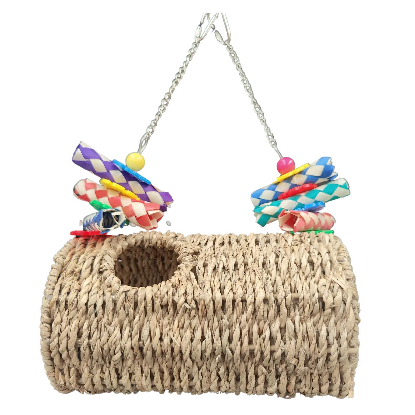 Natural Hidey Hole Tunnel Lou Lou Bells Bird Toys